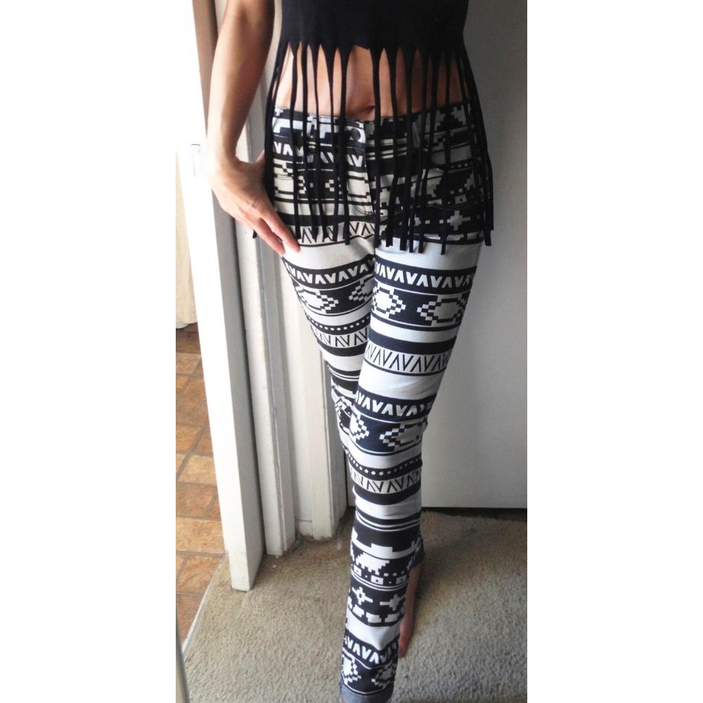 Aztec print skinny jeans new